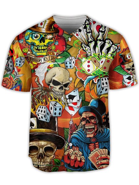 

Casino Short Sleeve Baseball Shirt, Orange, Men Shirts