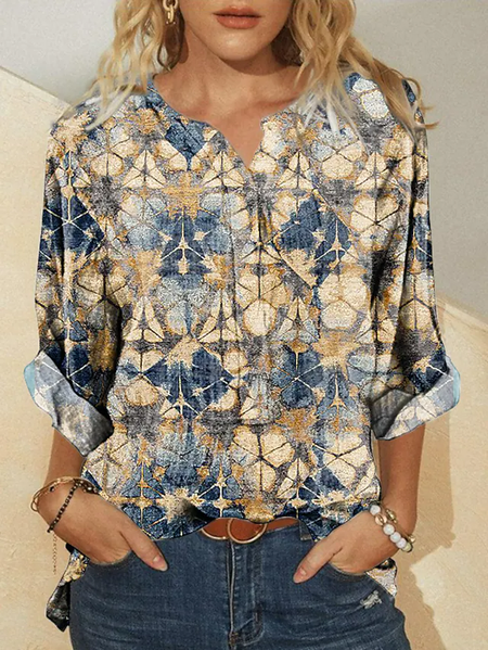 

Casual Ethnic Loose Blouse, Multicolor, Shirts & Blouses
