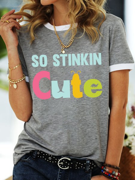 

Lilicloth X Jessanjony So Stinkin Cute Women's T-Shirt, Gray, T-shirts