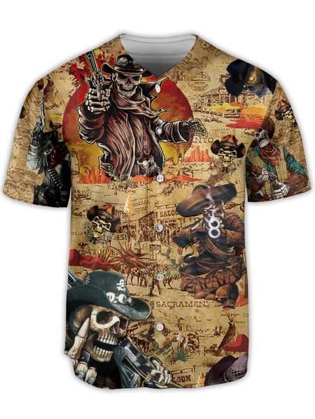 

Cowboy Short Sleeve Baseball Shirt, Khaki, Baseball Shirts