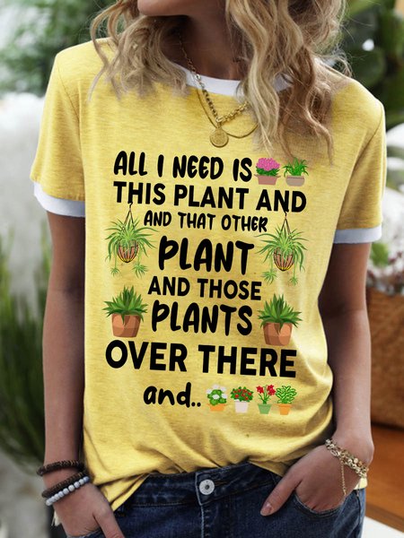 

Lilicloth X Manikvskhan Gift For Plant Lover All I Need Is This Plant And That Other Plant Women‘s T-Shirt, Yellow, T-shirts