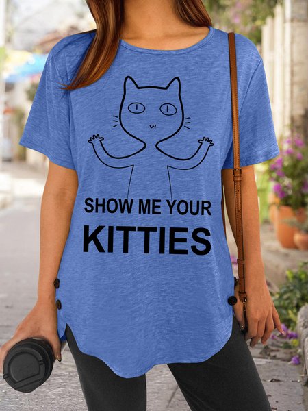 

Lilicloth X Y Show Me Your Kitties Women's T-Shirt, Blue, T-shirts