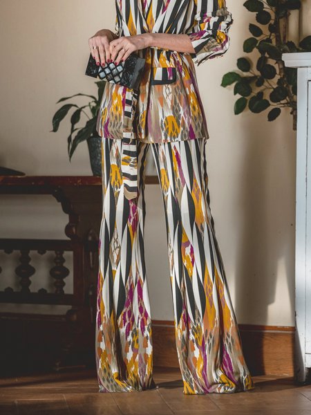 

Abstract Elegant Fashion Regular Fit Pants, As picture, Pants