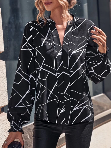 

Abstract Urban Others Blouse, Black, Shirts & Blouses
