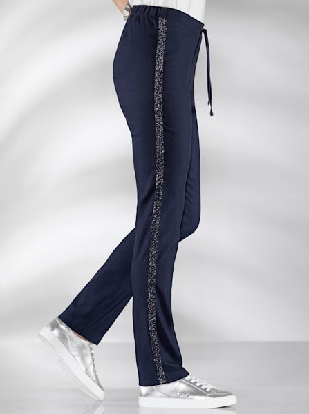 

Loose Knitted Casual Casual Pants, Dark blue, Pants