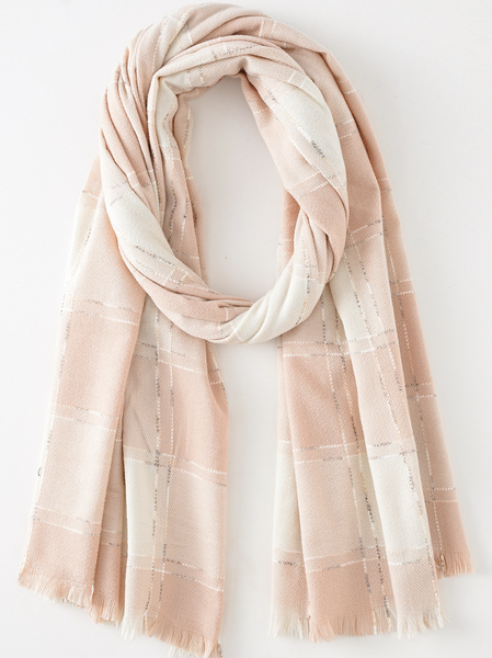 

Casual Checkered Pattern Scarves Sweaters Coats Coats Everyday Commuting Accessories, Pink, Women Scarves & Shawls