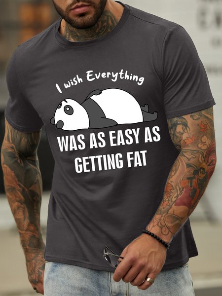 

Lilicloth X Y I Wish Everything Was As Easy As Getting Fat Men's T-Shirt, Deep gray, T-shirts