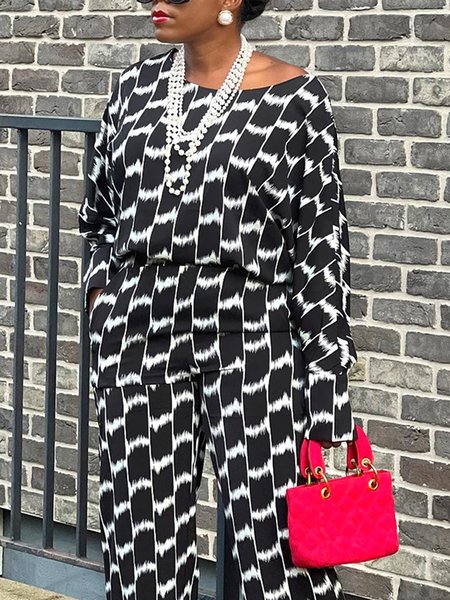 

Abstract Simple Long Sleeve Blouse, Black, Blouses and Shirts