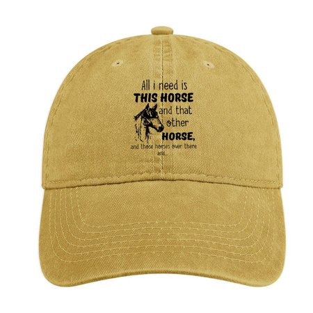 

Horse Lover Adjustable Denim Hat, Yellow, Men's Accessories