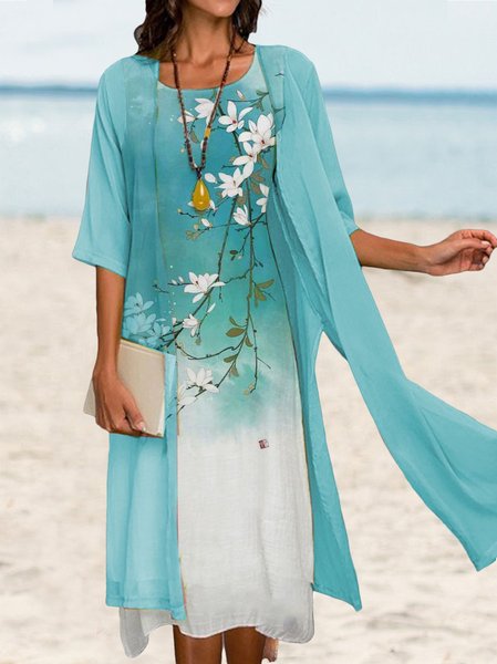 

Loose Casual Two-Piece Set, Blue, Dresses