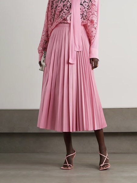 

Daily Plain Elegant Regular Fit Skirt, Pink, Skirts