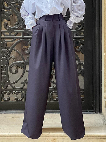 

Loose Plain Urban Fashion Long Pants, As picture, Pants