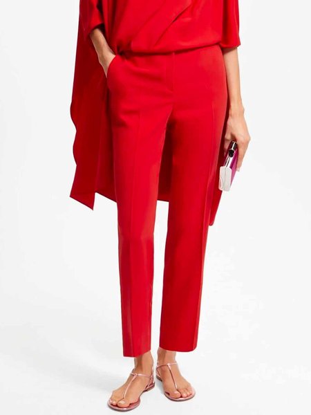 

Plain Regular Fit Elegant Fashion Pants, Red, Pants