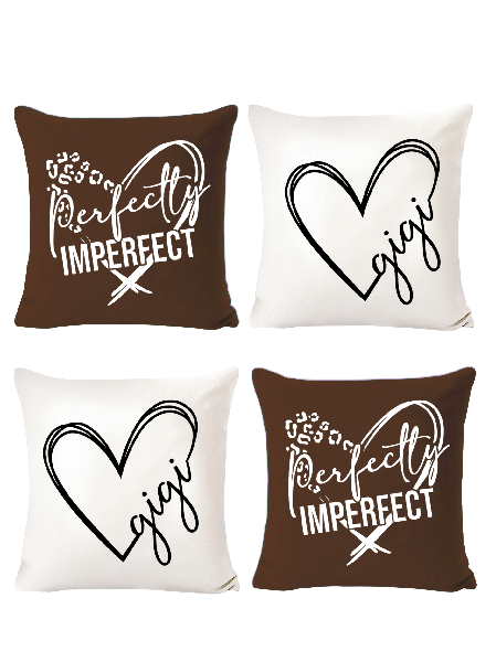 

18x18 Set of 4 Cushion Pillow Covers, Funny Heart Valentine's Day Gift Backrest Decorations For Home, Coffee, Pillow Covers