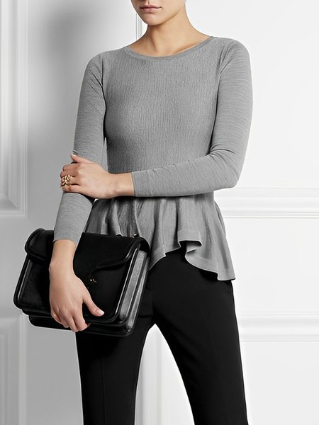 

Urban Tight Plain Long Sleeve T-Shirt, Gray, Tees