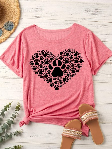 

Lilicloth X Jessanjony Animal Paw Heart Women's T-Shirt, Pink, T-Shirts