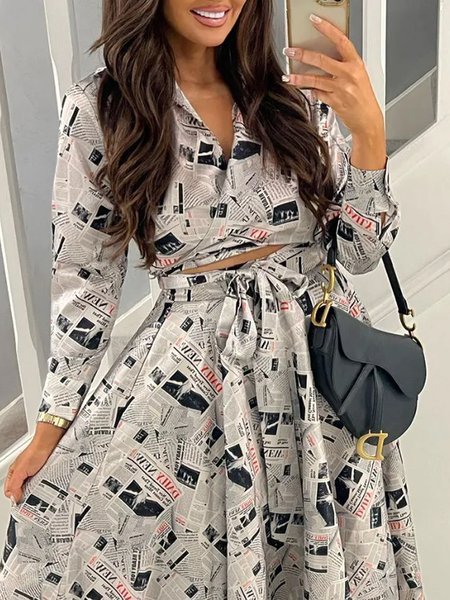 

Regular Fit Cross Neck Elegant Long Sleeve Blouse, As picture, Blouses and Shirts