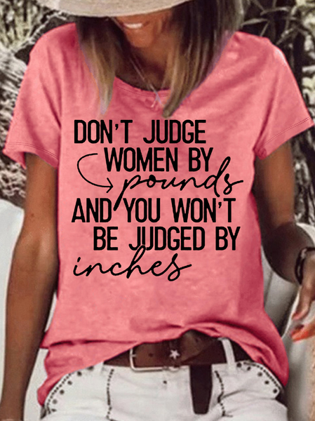 

Women's funny Casual Letters Don‘t Judge T-Shirt, Red, T-shirts