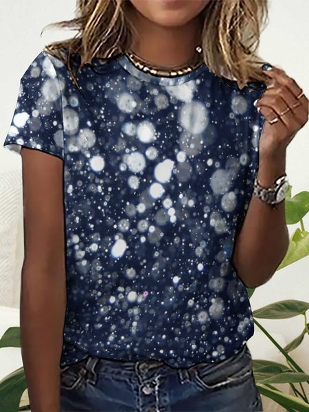 

Women’s Abstract Art Pattern Cotton-Blend Casual Abstract T-Shirt, As picture, T-shirts
