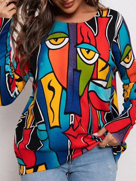 

Crew Neck Casual T-Shirt, Multicolor, T-Shirts