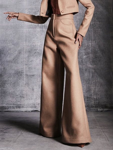 

Daily Regular Fit Plain Elegant Fashion Pants, Light brown, Pants