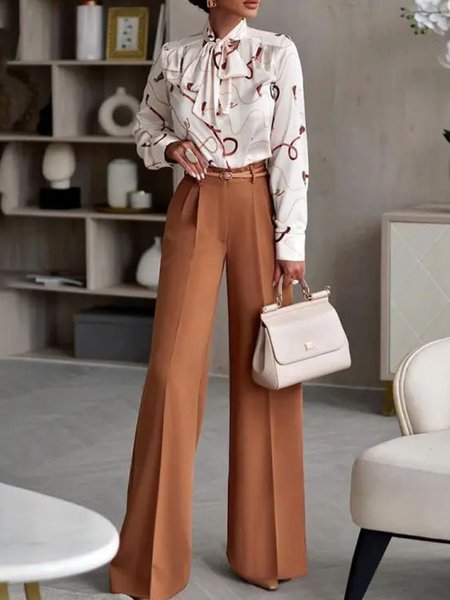 

Regular Fit Elegant Fashion No Elasticity Straight pants Pants, Khaki, Pants