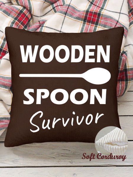 

Lilicloth X Hynek Rajtr 18*18 Throw Pillow Covers, Wooden Spoon Survivor Soft Corduroy Cushion Pillowcase Case For Living Room, Coffee, Pillow Covers