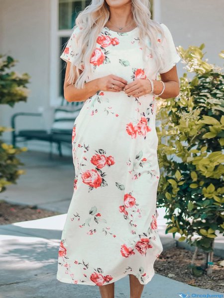 

Vacation Floral Loose Dress, Multicolor, Dresses