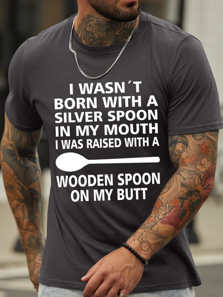 

Lilicloth X Hynek Rajtr I Wasn't Born With A Silver Spoon Men's T-Shirt, Deep gray, T-shirts