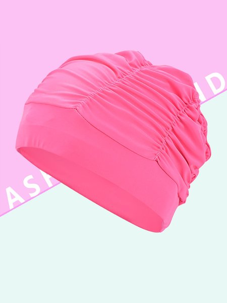 

Nylon breathable pleated swimming cap, Rose red, swimwear>>Beach Accessories