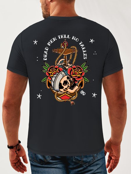 Marine Crew Neck Casual T-Shirt, Deep blue, Men's t-shirts