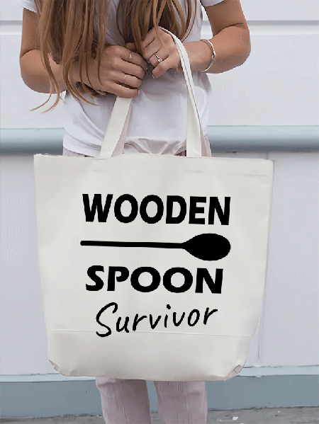 

Lilicloth X Hynek Rajtr Wooden Spoon Survivor Shopping Tote, White, Bags