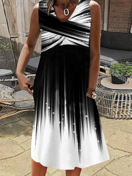 

Color Block Casual Crew Neck Dress, Black-white, Dresses
