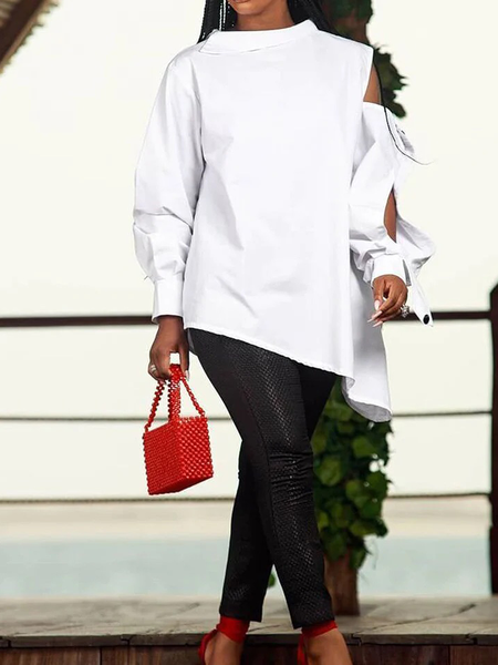

Loose Urban Others Long sleeve Blouse, White, Blouses and Shirts