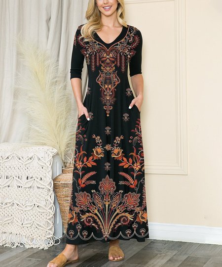 

Ethnic Knitted Regular Fit Dress, Black, Dresses