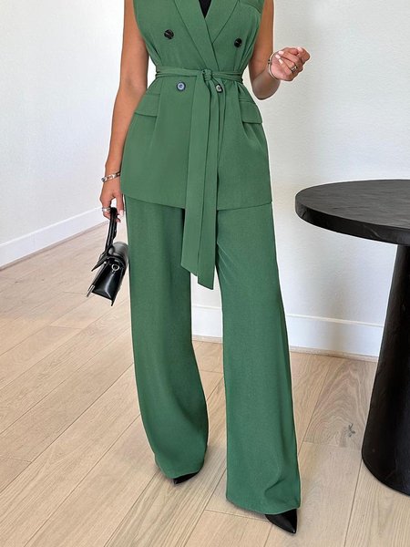 

Urban Regular Fit Plain Fashion Pants, Green, Pants