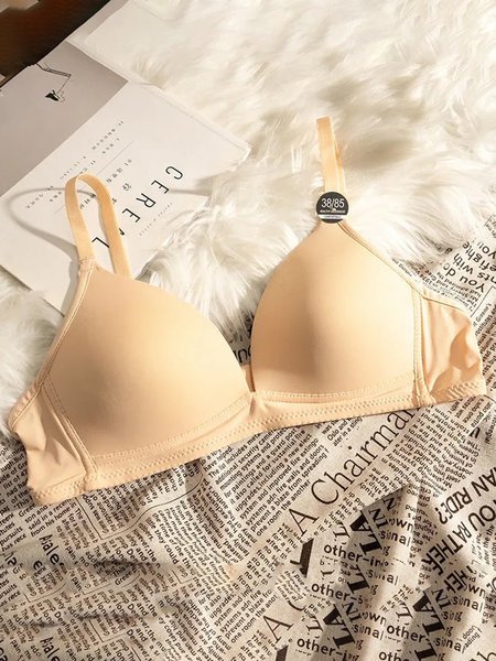

Soft Stretch Breathable Wireless Triangle Cup Bra, Nude, Wireless