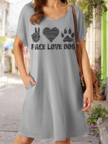 

Lilicloth X Jessanjony Pace Love Dog Women's V Neck Dress, Gray, Dresses