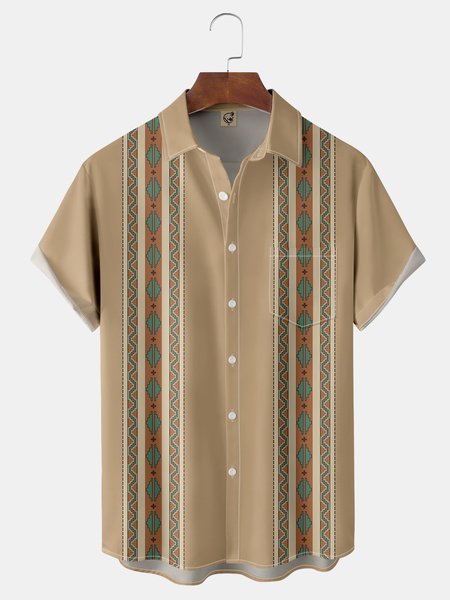 

Cinco de Mayo Chest Pocket Short Sleeve Casual Shirt, Khaki, Men Shirts