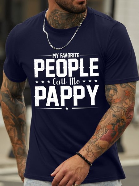 

Lilicloth X Abu My Favorite People Call Me Pappy Men's T-Shirt, Deep blue, T-shirts