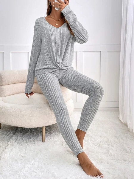 

Loose Casual Two-Piece Set, Gray, Suit Set