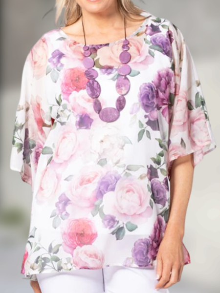 

Floral Loose Casual Blouse, Multicolor, Shirts & Blouses