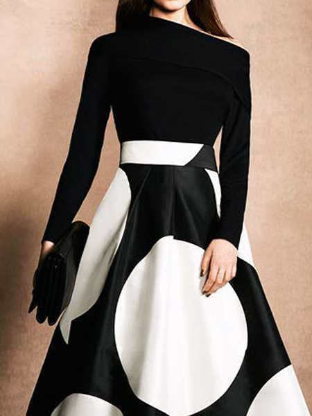

Tight High Elasticity Asymmetrical Long sleeve Plain Tight Elegant Top, Black, Blouses and Shirts