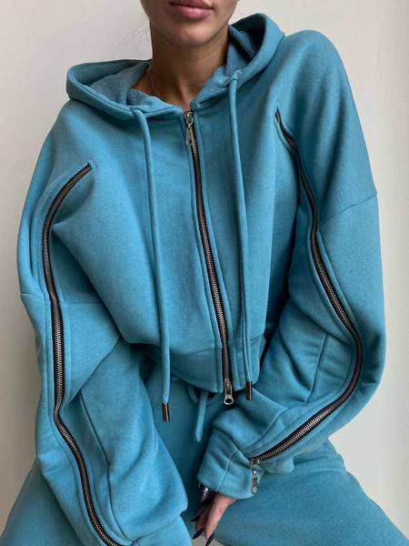 

Crew Neck Simple Regular Fit Knitted Sweatshirt, Blue, Hoodies and Sweatshirts