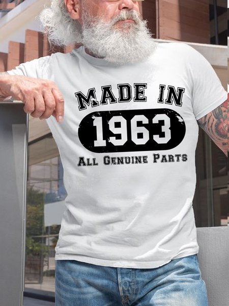 

Men's Casual 1963 Great 60th birthday gift Letters T-Shirt, White, T-shirts