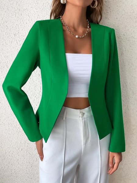 

Plain Long sleeve Regular Fit Urban Jacket, Green, Jackets