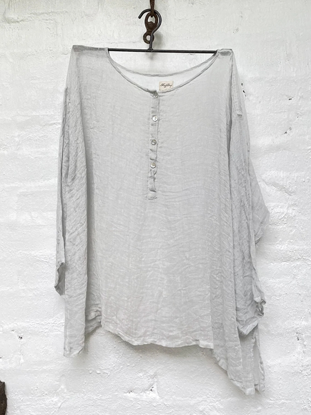 

Crew Neck Cotton And Linen Casual Plain Blouse, Gray, Blouses & Shirts