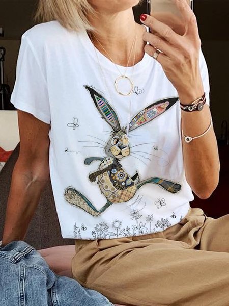 

Easter Loose Casual T-Shirt, Green, T-shirts