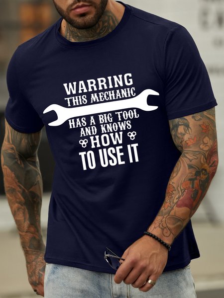

Lilicloth X Y Warring This Mechanic Has A Big Tool And Knows How To Use It Men's T-Shirt, Deep blue, T-shirts