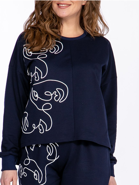 

Regular Fit Geometric Elegant Sweatshirt, Dark blue, Hoodies and Sweatshirts